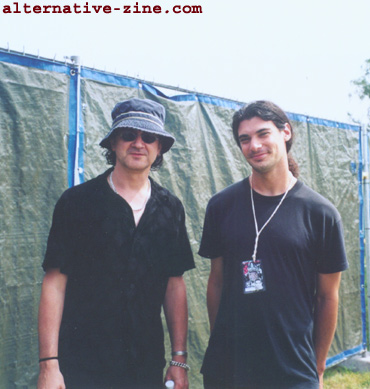Wayne Hussey (The Mission) and Gal Gur-Arie (Alternative-Zine.com) at EuroRock 2000 Festival, Belgium, August 2000