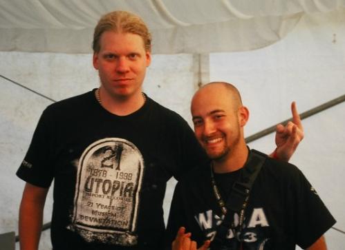 Jeff Loomis and Elad Miasnikov Nevermore guitar player Jeff Loomis and Elad Miasnikov